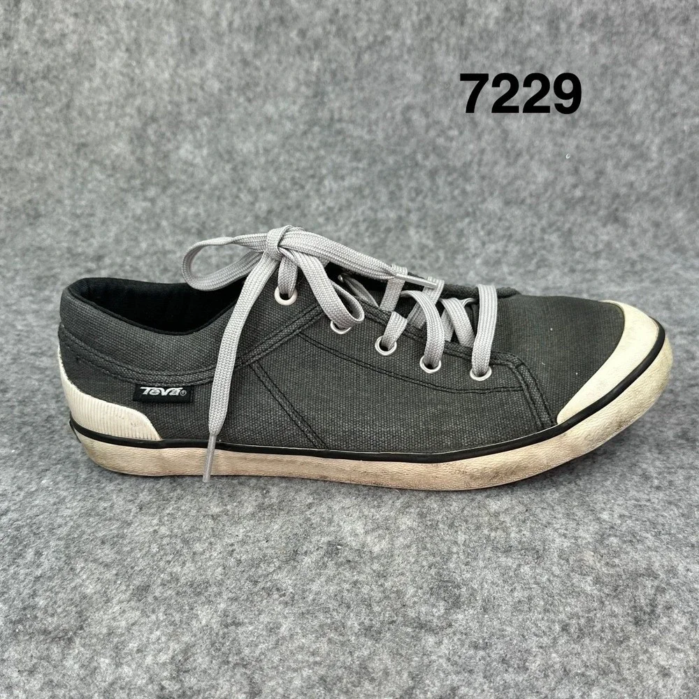Teva Freewheel Mens 9 Charcoal Grey Canvas Low Top Sneakers 1004217